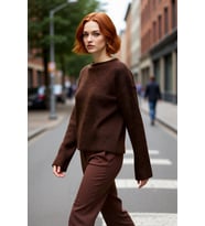 Kadın Oversize Kalın Düşük Kol Triko Kazak Modern Rahat Kışlık Günlük Şık Kombinler İçin İdeal Crop