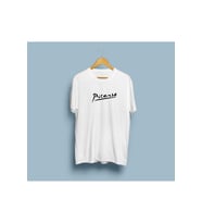 Oversize Picasso Yazı Baskılı Unisex T-shirt (Beyaz)