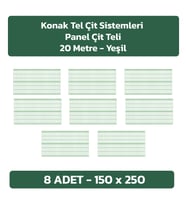 KONAK TEL ÇİT SİSTEMLERİ 8 ADET PANEL ÇİT TELİ SADE 150 X 250 CM (Yeşil)