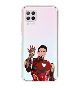 Huawei P40 Lite Uyumlu Iron Man Desenli Şeffaf Telefon Kılıfı