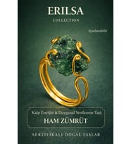 Sertifikalı Kalp Enerjisi Duygusal Yenilenme Enerji Yüzüğü – Ham Zümrüt  Taşı – Ayarlamalı (Çok Renkli)