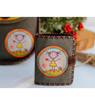 Cin Ayse Figürlü Etnik Bohem Retro Stil Cüzdan – Yesil (Yeşil)
