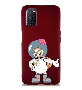 Oppo A52 Soft Premier Kapak Sandy Tasarımlı Silikon Kılıf - Mürdüm (Şeffaf)