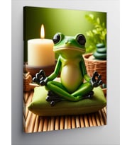 Kanvas Tablo Meditasyon Yapan Kurbağa