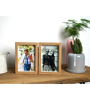 Kişiye Özel Fotoğraflı Ahşap İkili Masa Üstü Çerçeve (Kahverengi)