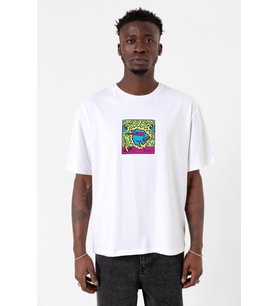 Mr Beast Doodle Beyaz Erkek Oversize Tshirt
