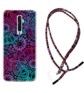 Oppo Reno 2Z 4 Lite 4 Pro 5 6 7 A31 Kılıf Boyun Asklı Rasta Silikon Colurful Mandala 1667
