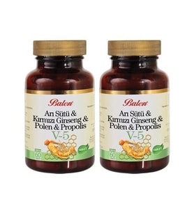 Balen 2 Kutu Balen V5 Kırmızı Ginseng Polen Propolis Arı Sütü