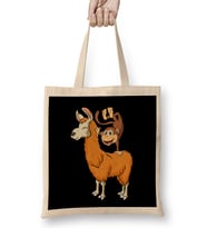 Monkey Riding Llama Animal Friend Handstand Monkey Bez Çanta Uzun Saplı