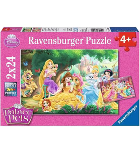 Ravensburger 89529 Wd 2X24P Puzzle Prenses'In Arkadaşları (Krem)