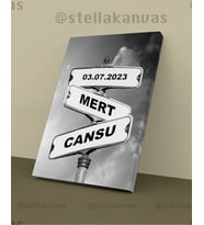 Kişiye Özel İsimli-Tarih Yönergeli Kanvas Tablo