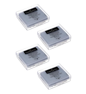 Hamur Silgi Gri Kutulu 4 Paket Faber Hamur Silgi Çizim Silgisi Yoğrulabilir Silgi Plastik Kutulu