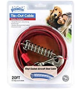 Köpekler İçin Yaylı Çelik Bahçe Bağlama Halatı 6 Mt