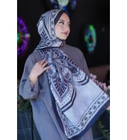 Geometrik Desen Siyah Soft Pamuk Şal (Standart)