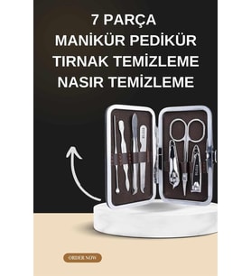 Manikür Pedikür Seti İkili Set El ve Ayak Bakımı Nasır Temizleme Protez Tırnak Çıkarma
