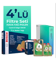 BOSCH Mercedes E250 Benzin Filtre Bakım Seti Castrol Motor Yağlı (2013-2015) 4 Lü