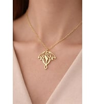 Kişiye Özel 925 Ayar Gümüş Özel Tasarım Ejderha Kolye (Gold)