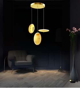 Astra 3'lü Disk Avize  Led Avize Aydınlatma (Gold)