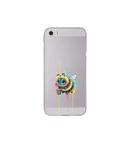 Iphone 5 ile uyumlu Splash arı tasarımlı şeffaf silikon kılıf