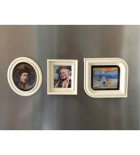 3D Baskı 3lü Mini Tablo Çerçeve Buzdolabı Magneti Güçlü Mıknatıslı Fotoğraflık Dekoratif Set