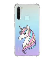 Xiaomi Redmi Note 8 Köşe Korumalı Antişok Kapak Unicorn Tasarımlı Şeffaf Silikon Kılıf