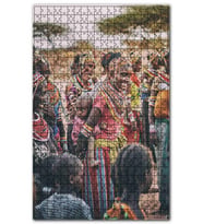 Cakapuzzle Geleneksel Kıyafetli Afrikalı Kadın Çocuklar Puzzle Yapboz MDF(Ahşap) (120 Parça)