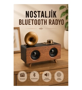 Ahşap Tasarımlı Nostaljik Radyo – Bluetooth, FM/AM/SW, SD Kart ve AUX