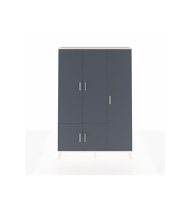 Arges Gardrop 7 Raflı 5 Kapaklı Tek Askılı 132x30x195 Aytaşı-Antrasit