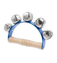 Temel Ahşap Saplı Ritim El Zili 5 Zilli Mavi 10.5 cm