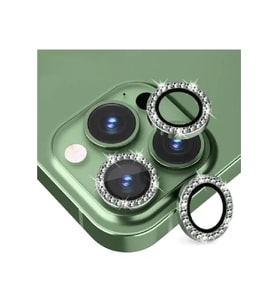 İphone 12 Pro Max Yeşil Uyumlu Taşlı Kamera Lens Koruyucu Cam