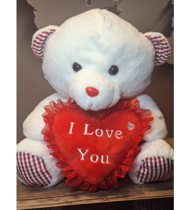 I LOVE YOU BEYAZ PELUŞ AYI 45cM (Doğal Beyaz)
