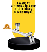 1080° Dönebilen Musluk Başlığı 2 Su Modlu Ayarlanabilir Esnek Tasarım