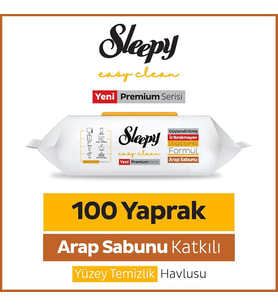 ŞeyliŞeyler - Sleepy Arap Sabunu Yüzey Temizlik Havlusu 100 Yaprak 1 Paket