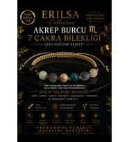 Sertifikalı Akrep Burcu 7 Çakra Doğal Taş Bileklik - Ayarlamalı Unisex Lüks Hem Bileklik Hem Halhal