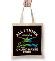 Swimming Swimmer Swim Pool Water Sports Freestyle Athlete Bez Çanta Uzun Saplı