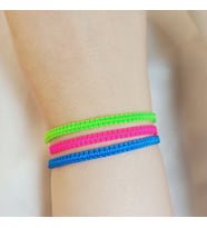 Crystal Atelier Yeşil Pembe Mavi Örgü Makrome 3’lü Bileklik - Unisex El Yapımı Ayarlanabilir Şık Trend Kombin Seti - Makrome Bileklik - Örgü Bileklik - Yeşil Pembe Mavi Bileklik - Hediye Bileklik - İp Bileklik - Günlük Bijuteri Bileklik - Spor Bileklik