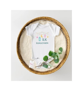 İlk Ramazan Özel Tasarım Bebek Zıbın Pamuklu Çıtçıtlı Body