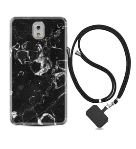 Samsung Note 3 4 5 8 9 20 Ultra 10 Lite Kılıf Boyun Askılı Silikon Black Hole Marble 1387