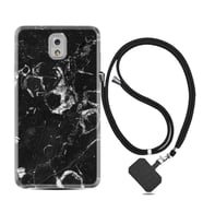 Samsung Note 3 4 5 8 9 20 Ultra 10 Lite Kılıf Boyun Askılı Silikon Black Hole Marble 1387