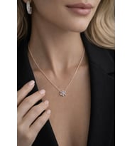 925 Ayar Gümüş Kar Tanesi Kolye – Zirkon Taşlı Zarif Kadın Kolyesi (Rose)