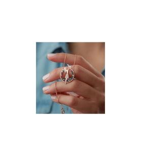 925 Ayar Anne Bebek Rose Gümüş Kolyesi