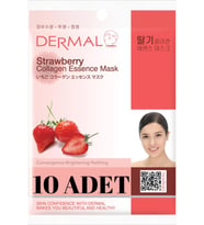 DERMAL Aydınlatıcı ve Arındırıcı Çilek Özlü Kolajen Maske X10 Adet
