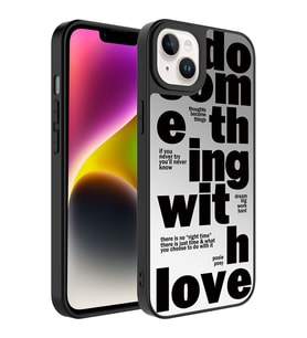 Apple iPhone 14 Plus Kılıf Aynalı Desenli Kamera Korumalı Parlak Zore Mirror Kılıf Love