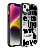 Apple iPhone 14 Plus Kılıf Aynalı Desenli Kamera Korumalı Parlak Zore Mirror Kılıf Love
