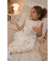 Yazlık Müslin Çocuk Uyku Tulumu 1-8 Yaş Unisex Kısa Kollu %100 Pamuk 2703