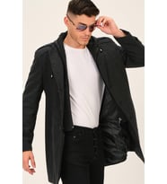 PLT8334 DEWBERRY ERKEK PALTO-DESENLİ ANTRASİT
