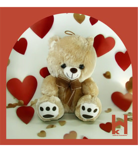 PELUŞ KURDELALI AYI 25 CM ( AÇIK KAHVE MADRİD )