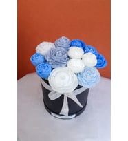 MUM BUKETİ MAVİ BEYAZ KOKULU MUM BUKETİ & ÖZEL GÜNLERİNİZ İÇİN