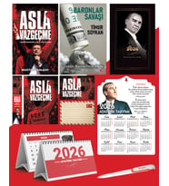 Asla Vazgeçme - Ayraç - Kartpostal - Poster - Baronlar Savaşı -  2026 Ajanda Gazi Paşa - Ayyıldız Ahşap Duvar Takvimi - Masa Takvimi