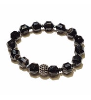 Clays Jewellery Zirkon Taşlı Akik Küre Hegzagonal Kesim Bileklik